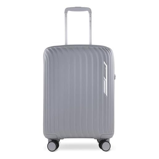 bugatti hera valigia rigida s con 4 ruote, valigia da viaggio leggera, trolley per bagagli a mano, grigio chiaro