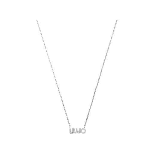 Liu Jo Jeans liu-jo collana in acciaio colore silver pendente logo con cristalli lj2147 marca, estándar, metallo, nessuna pietra preziosa