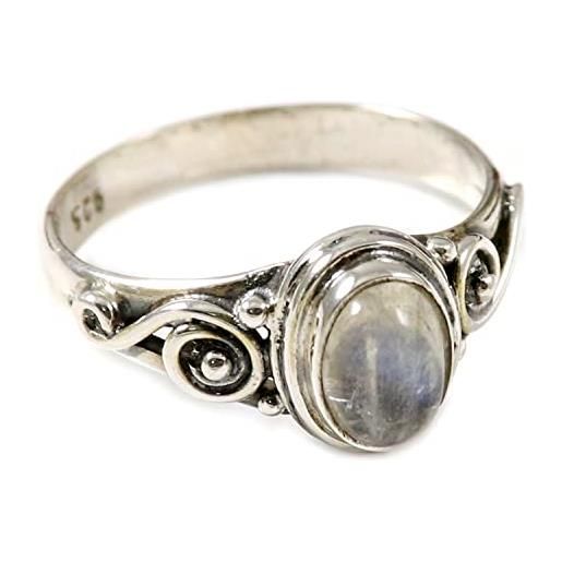Generisch anello in argento sterling 925 con pietra di luna arcobaleno solido per tutte le taglie da uomo e da donna, anello in argento, gioielli goyal, articolo da regalo, gioielli fatti a mano gesr192h, 