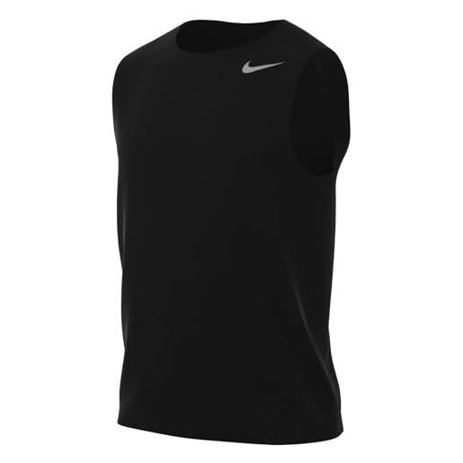 Nike m nk df tee rlgd sl reset, t-shirt uomo, nero/argento opaco