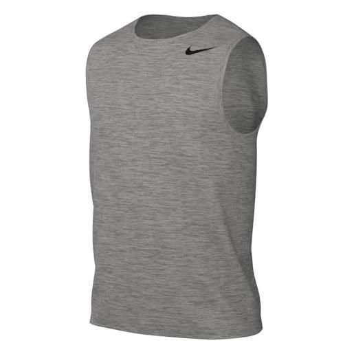 Nike m nk df tee rlgd sl reset, t-shirt uomo, tumbled grey/flt silver/htr/black