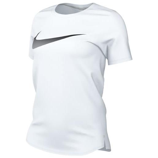 Nike w nk one df swsh hbr ss, t-shirt donna, bianco, m