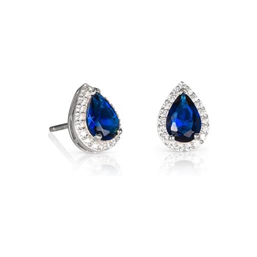Diamond Treats orecchini donna argento 925, orecchini a goccia con pietre zirconi blu, orecchini a forma di pera in argento 925 per donna e ragazza, orecchini blu zaffiro con una confezione regalo