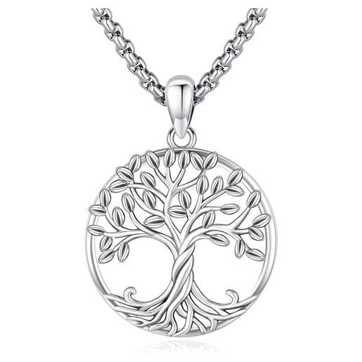 Eusense albero della vita collana in argento 925 ciondolo dell'albero della vita gioielli regalo per donne signore ragazze