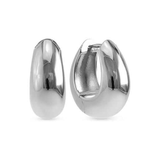 Uniqa jewels orecchini a cerchio in argento sterling 925, orecchini placcati in rodio per donne e ragazze, senza nichel