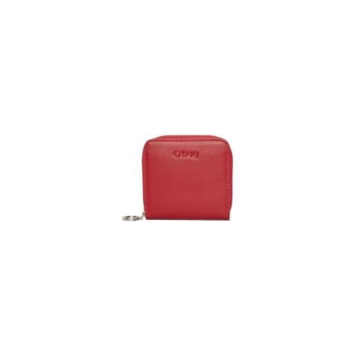 OBAG o bag - portafoglio o half wally basilea in poliuretanica, rosso (10.2 x 10.5 x 2 cm)