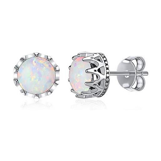 ChicSilver orecchini donna argento 925, orecchini lobo con opale, orecchini argento con confezione regalo da ChicSilver