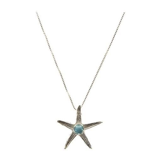 Marrocu Gioielli girocollo argento stella marina con turchese