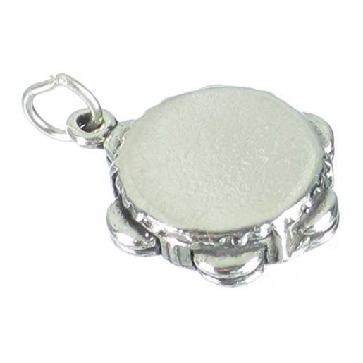 Maldon Jewellery ciondolo in argento sterling tamburello. 925 x 1 ciondoli musicali tamburello