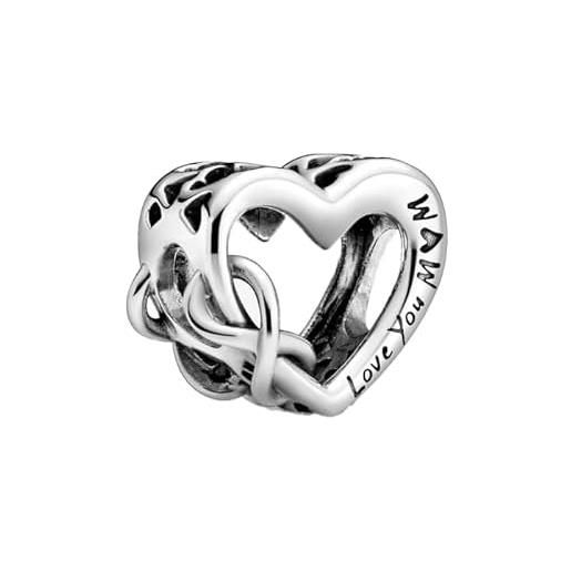 Feitery love you mom charm giorno di natale bead bracciale pandora compatibile regalo di natale ciondolo da donna argento sterling 925