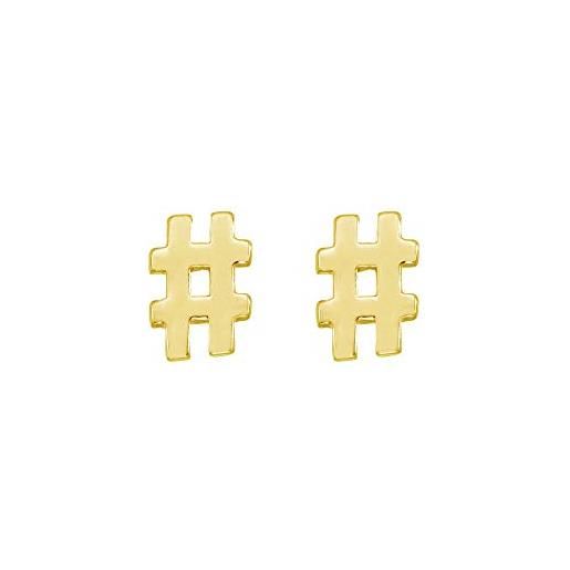 Lajoia jewelry orecchini da donna # hashtag in argento sterling 925 filigrana orecchini alla moda e argento, colore: gold, cod. Ear-#