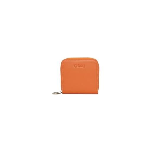 OBAG o bag - portafoglio o half wally basilea in poliuretanica, arancione (10.2 x 10.5 x 2 cm)