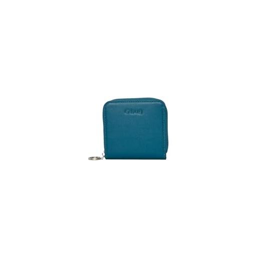 OBAG o bag - portafoglio o half wally basilea in poliuretanica, blu medio (10.2 x 10.5 x 2 cm)