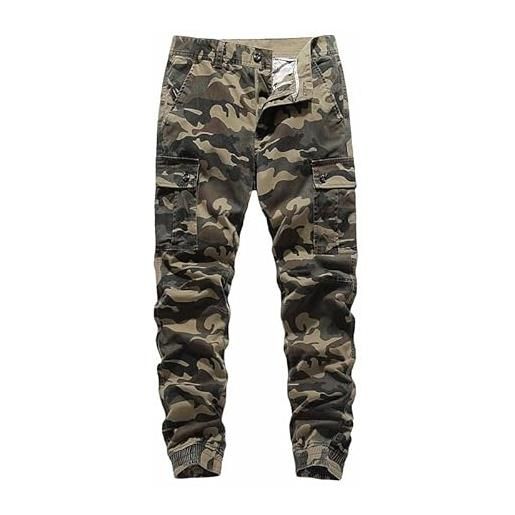 oytto pantaloni casual da uomo in cotone mimetico combattimento militare tattico all'aperto mens camouflage cargo pantaloni pantaloni pantaloni, cachi, w34