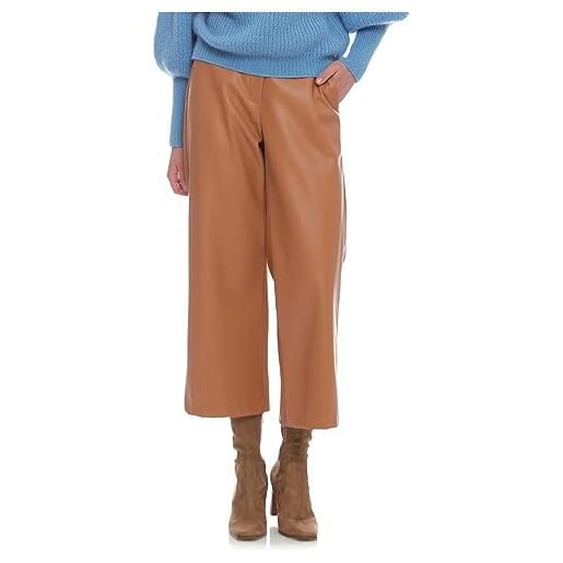 Kocca pantaloni in ecopelle a gamba larga marrone donna mod: lairinn size: l
