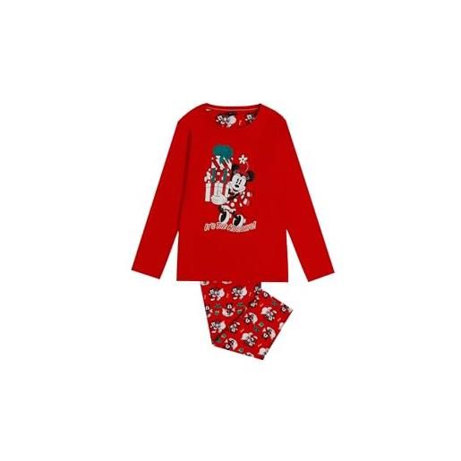 Disney pigiama bambina invernale natalizio 100% cotone interlock stampa minnie art. 60632 (8 anni)