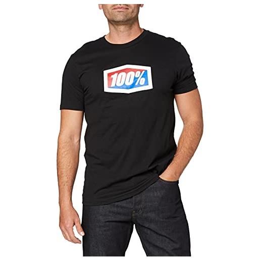 100% t-shirt official, black l maglietta da skateboard, nero, l unisex
