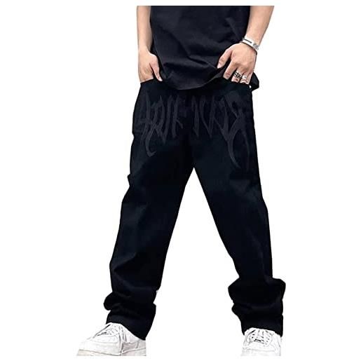 Yokbeer jeans larghi da uomo jeans hip hop vestibilità ampia pantaloni cargo vintage anni '90 pantaloni larghi in denim pantaloni da skate skater da ballo di moda jeans skinny jeans larghi uomo y2k (