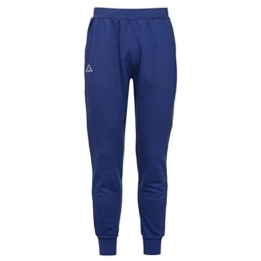 Kappa pantaloni della tuta uomo realizzati in felpa garzata logo zant colore blu codice: 303mjc0, blu, s