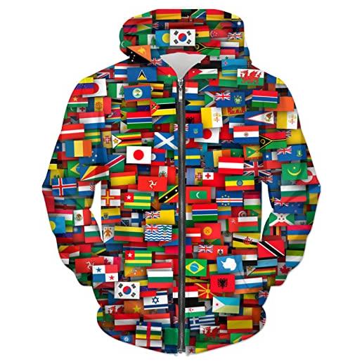 Generic pullover bandiere di tutti i paesi del mondo felpa con cappuccio da uomo stampata in 3d felpa con cappuccio moda unisex giacca casual