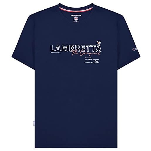 Lambretta maglietta a maniche corte con logo originale da uomo, bianco, xxl