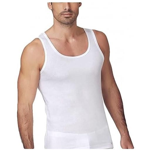 Lancetti canottiera uomo spalla larga 100% cotone naturale bianca (8/3xl it uomo, bianco)