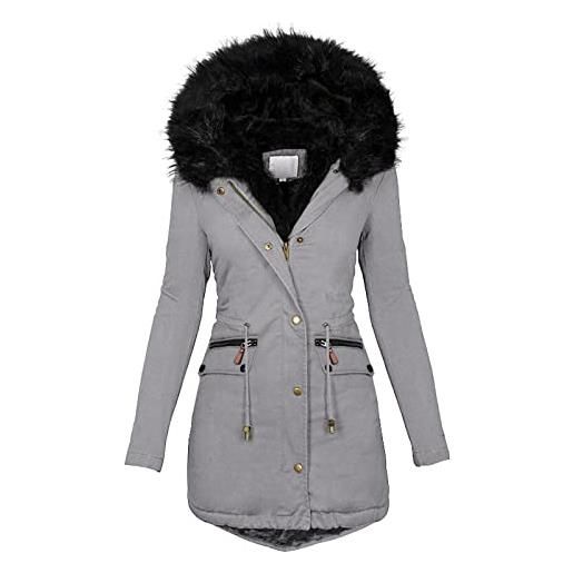 Generic cappotto invernale parka invernale da donna, spessa e calda, giacca softshell da donna, per la transizione, invernale, parka, giacca trapuntata, giacca in cotone con tasca