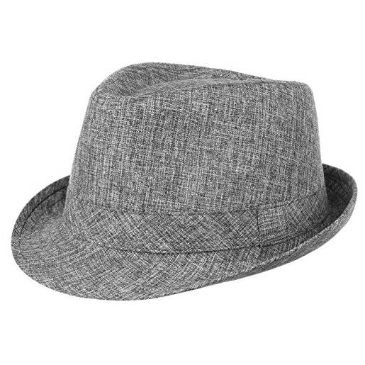 LIPODO cappello classic mélange trilby donna/uomo - da musicista fedora primavera/estate - s (55-56 cm) grigio