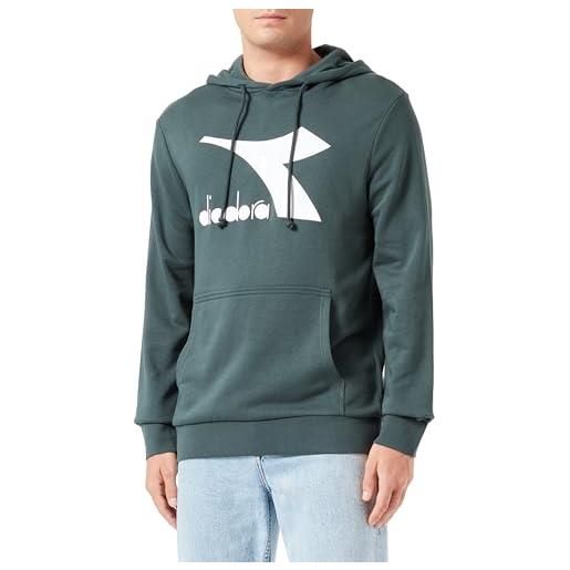 Diadora hoodie core, felpa uomo, verde (green pineneedle), l