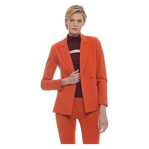 Kocca giacca elegante doppiopetto in viscosa arancione donna mod: betrion size: m