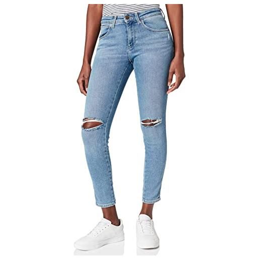 Wrangler skinny jeans, blu (stoned ribbed), 27w / 32l donna