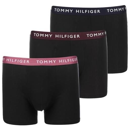 Tommy Hilfiger 3p trunk wb boxer, uomo, marrone (des sky/clas brgndy/mtro mauve), s