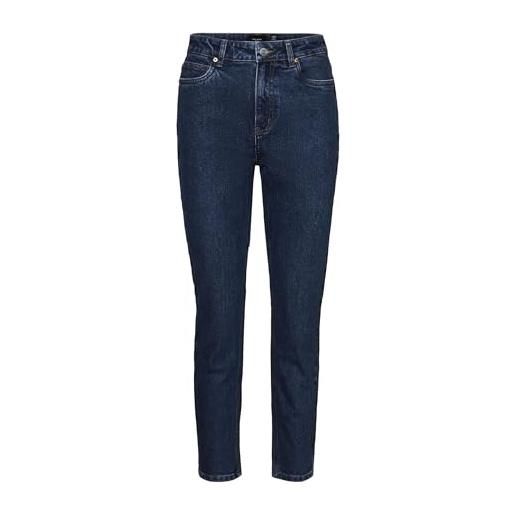Vero Moda veromoda jeans vita alta, comfort fit, lavaggio basico blu 29w / 30l jeans scuro