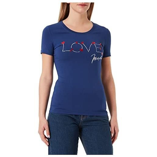 Love Moschino tight fitting t-shirt, blu, 52 donna