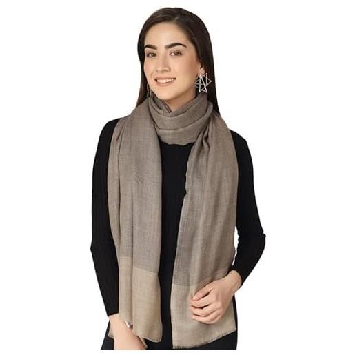 JR Shawls cashmere silk shawls for women | winter cashmere pashmina scarfs and wraps | cozy winter shawls | warm and comfortable scarfs for women (black beige)
