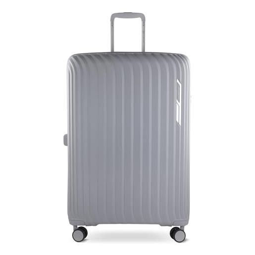 bugatti hera valigia rigida l con 4 ruote, valigia da viaggio leggera in grigio chiaro