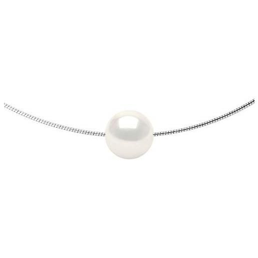 PEARLS & COLORS NATURAL FINE PEARLS pearls & colors - collana omega vera perla di coltura d'acqua dolce rotonda 10-11 mm - diversi colori disponibili - qualità aaa+ - argento 925 - gioielli donna