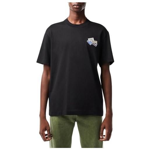 Lacoste th2059 t-shirt manica lunga sport, nero, xl uomo