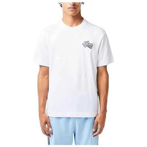 Lacoste th2059 maglietta sportiva a maniche lunghe, cookie, l uomini