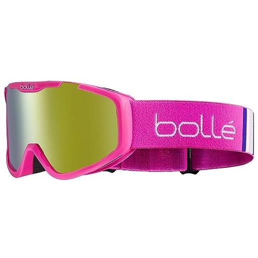 bollé, rocket plus pink matte, sunshine cat 3, occhiali da sci, small, unisex bambini