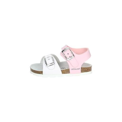 GRÜNLAND junior sandalo in materiale riciclato | aria sb0027 bianco-rosa 23