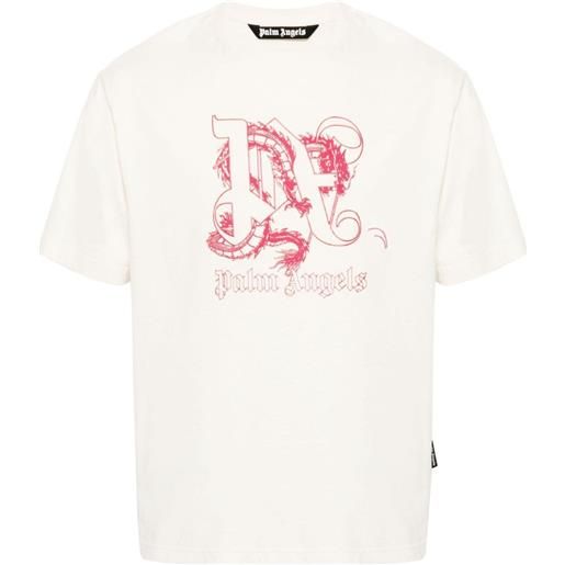 Palm Angels t-shirt con monogramma - toni neutri