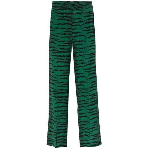 Victoria Beckham pantaloni dritti tigrati - verde