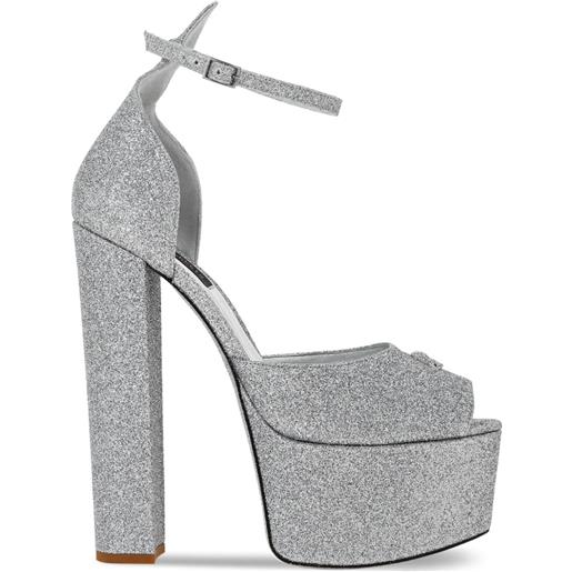 Philipp Plein sandali con dettaglio glitter - argento