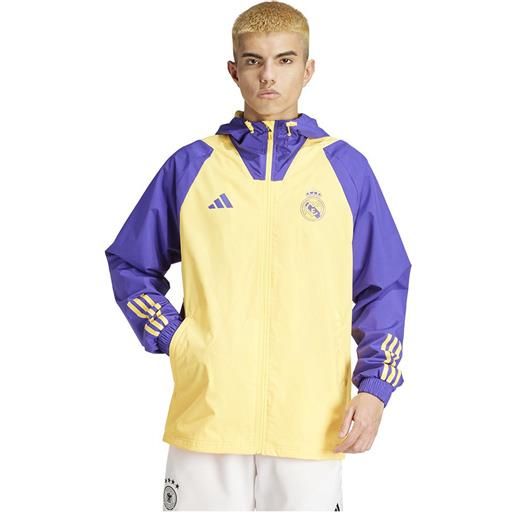 Adidas real madrid all weather 23/24 jacket giallo 2xl