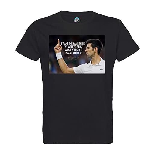 French Unicorn t-shirt uomo girocollo cotone bio novak djokovic tennis superstar citazione ispirante inglese motivazione, blu, m