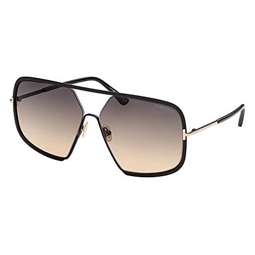 Tom Ford occhiali da sole warren-02 ft 0867 shiny black/grey brown shaded 63/12/135 unisex