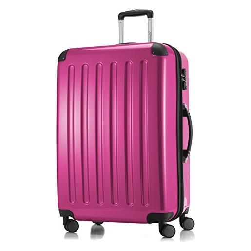 Hauptstadtkoffer - alex - valigia rigida, trolley espandibile, bagaglio con 4 ruote doppie, tsa, 75 cm, 119 litri, rosa