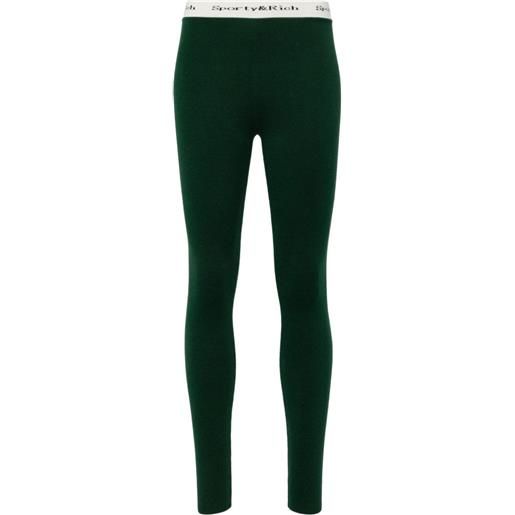 Sporty & Rich leggings con banda logo - verde