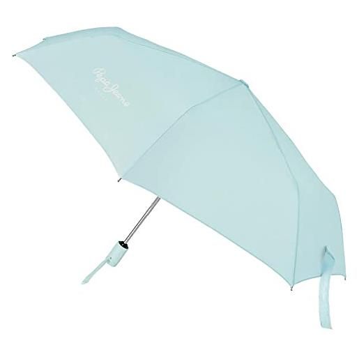 Pepe Jeans macy ombrello pieghevole blu poliestere con bastone in alluminio, blu, ombrello